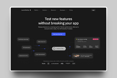 Hero Section Concept - launchdarkly.com clean ui design hero section homepage design product design saas product ui uiux user experience user interface