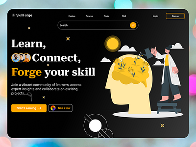 SaaS Landing Page branding daily ui hero hero page illustration landing page product design saas skillforge typography ui ux website