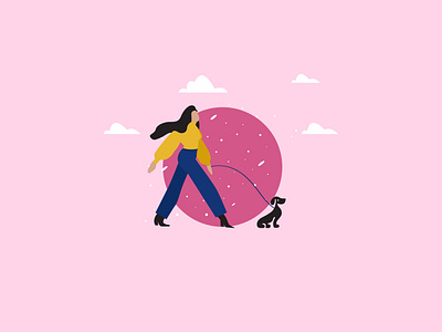 Winter Walk animation branding dog dribbble graphic design ill illustration logo logodesign motion graphics vector winter