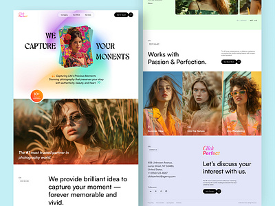 Click Perfect - Agency Landing Page agency portfolio agency website branding clean ui creative design design figma design landing page minimal modern website photo gallery photography photography website portfolio ui uidesign ux uxdesign visual design web design
