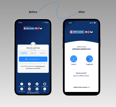 HDFC Bank app - Authentication screen redesign accessibility app banking clean finance minimalistic redesign ui