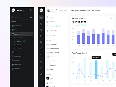 UI Light & Dark Mode admin ai charts crm figma framer graphic design icons infographics management panel project saas toolkit tools workspace