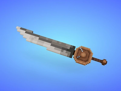 Voxel Timeless Big Sword - Game Asset 3d 3d model big sword blade fantasy game art game asset godot lowpoly medieval rpg sword timeless unity3d unrealengine voxedit voxel art weapons