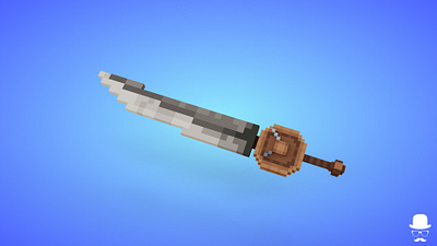 Voxel Timeless Big Sword - Game Asset 3d 3d model big sword blade fantasy game art game asset godot lowpoly medieval rpg sword timeless unity3d unrealengine voxedit voxel art weapons