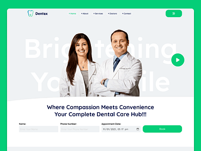 🦷 Modern Dentist Website css dental dental website dentist website html javascript ui webdesign website website design