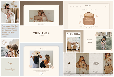 Brand identity Thea Thea brand identity branding cute d2c brand kids lifestyle brand luxury minimal muted colours ui