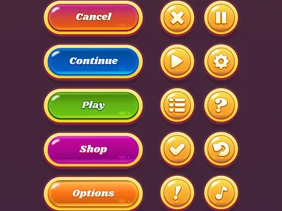 Videogame buttons exploration buttons design responsive buttons ui ui design ux videogames