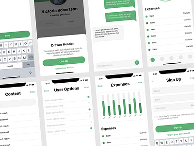 Minimalist Mobile App UI Kit 3d branding graphic design motion graphics ui