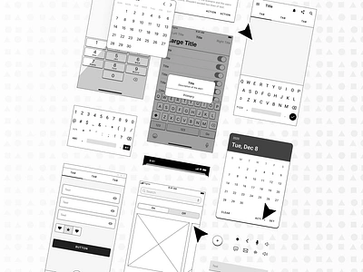 Mobile Wireframe UI Kit 3d branding graphic design motion graphics ui