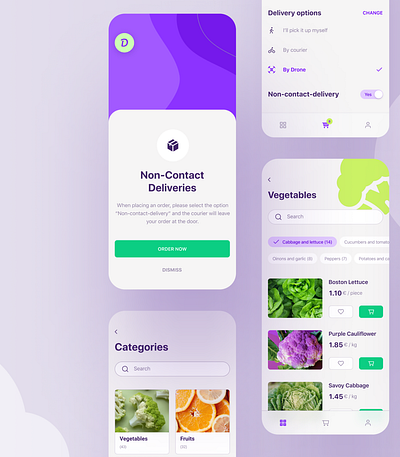 Grocery Delivery App Design branding logo motion graphics ui