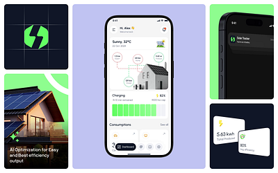 Solar Tracker App UI UX Design | Branding Presentation | Bento android app animation app design app ui designer app ui ux bento branding branding design branto animation design focotik ios application mobile app design smart energy management solar energy app solar tracking app ui ui design ui ux design web app