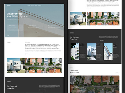 Serenith - Real Estate Website architecture building houses landing page minimalist property real estate realestate residence ui ui design ui ux visual web web design website website design