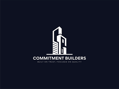 Commitment Builders Logo architecture logo branding builders logo building logo combination mark logo commitment builders logo construction construction logo logo logo design minimal logo minimalist logo moder modern logo real estate real estate logo