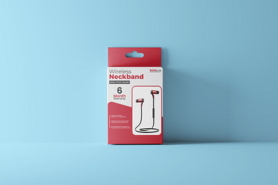 Headphones Hanging Box Packaging Design box mockup