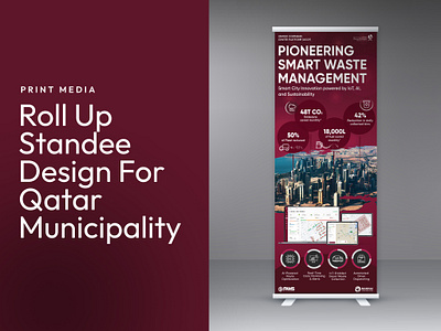 Roll Up Standee advertising design branding branding design business promotion corporate branding creative layout custom design event design exhibition graphics eye catching design graphic design minimalist design portable standee print design product display roll up standee