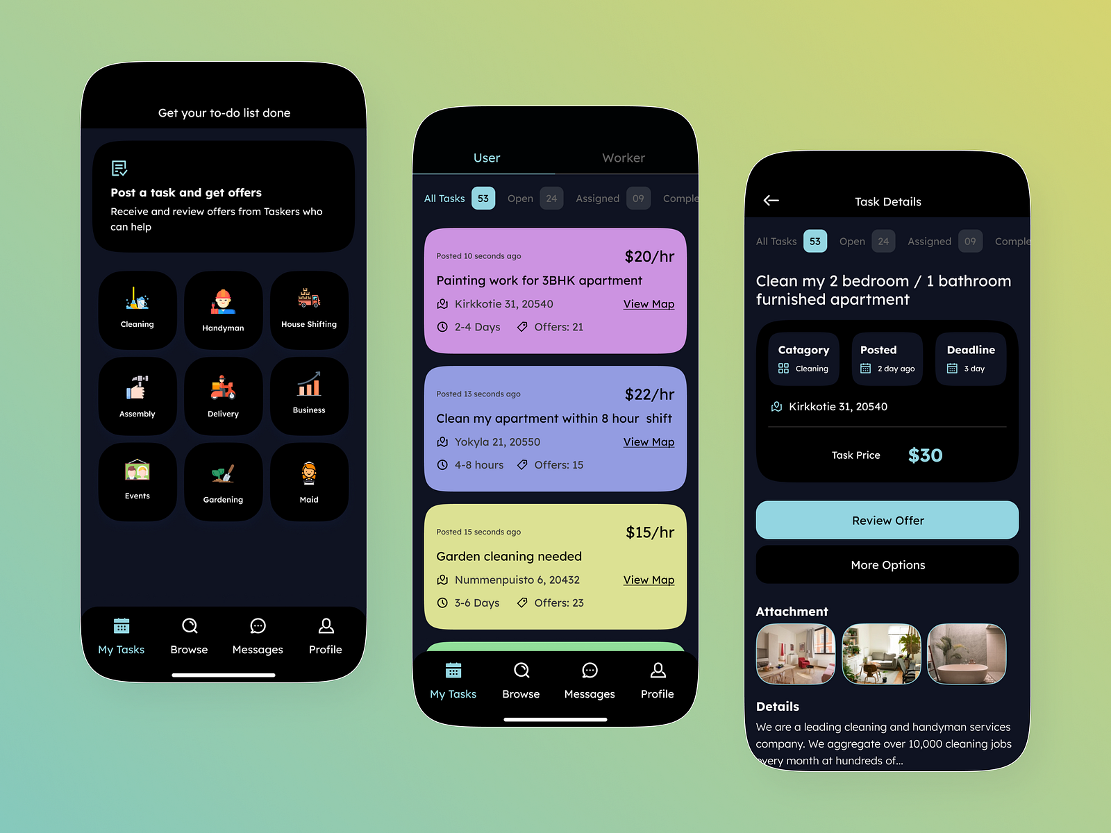 Service Provider App Design 01 by Syed Raju on Dribbble