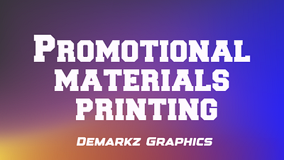 Promotional Materials Printing