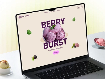 Ice Cream Shop Website Design | Fibo Studio berry chocolate confectionery creamy design ecommerce fibo studio food helloshams ice cream landing page motion graphics pistachio restaurant shop sweet ui web web design website