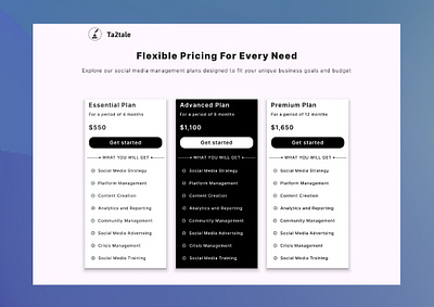 Ta2tale Rate card. design graphic design typography ui uiux ux