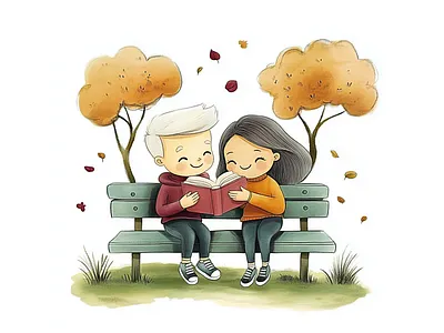 Consistent Illustration of Eddie & Clear for Romantic Books illustrator for books svgdaddy