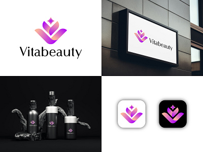 Vitabeauty - Cosmetics logo design beauty beauty logo beauty salon brand identity branding cosmetics cosmetics brand logo cosmetics logo design health logo logo design logo designer minimalist logo modern logo skin logo skincare visual identity woman