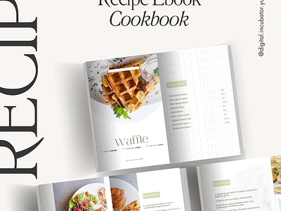 Light Green Recipe Ebook Cookbook canva editable template cook book ebook ebook ebook design ebook editable template ebook template housewives minimalist recipe ebook recipe ebook side hustle side income