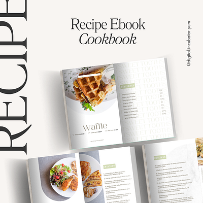 Light Green Recipe Ebook Cookbook canva editable template cook book ebook ebook ebook design ebook editable template ebook template housewives minimalist recipe ebook recipe ebook side hustle side income