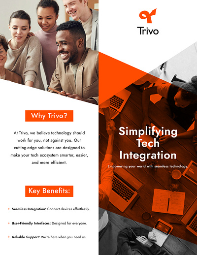 Bi-fold Brochure For Trivo - a tech start up bifold brochure design brochure brochure design start up brochure design tech start up bi fold brochure