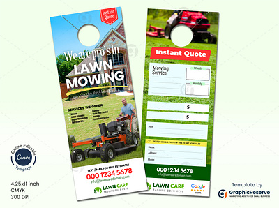 Lawn Care Instant Quote Door Hanger Canva Template canva door hanger design canva door hanger template door hanger design template gardening service door hanger instant quote door hanger landscaping door hanger lawn care door hanger lawn care instant quote quality landscaping door hanger