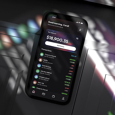 Fintech App UI: Dark theme 3d animation branding card charts clean ui credit score crypto dark theme dashboards featured fintech ios mobile banking motion graphics popular saas spendings transactions ui