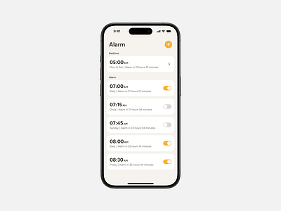 Alarm clock UI Design functional clock interface