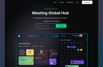 Landing page prototype calender landing page ui web design