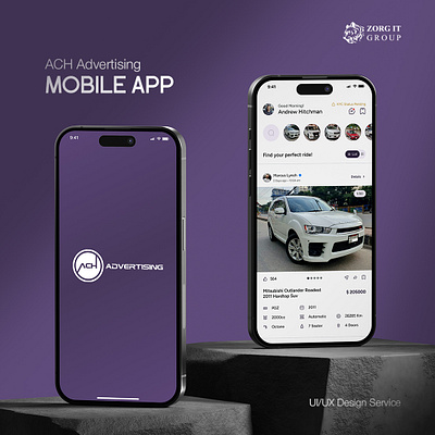 Mobile App for ACH Advertising appdevelopment appinterface apponboarding carmarketplace carsalesapp cleanui creativeagency digitaldesign marketplaceapp minimalui mobileappdesign moderndesign productdesign sleekdesign ui uiuxdesign userexperience userfriendlydesign ux zorgitgroup