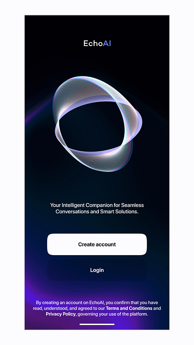 EchoAI - an advanced conversational AI platform ai app design digital interfaces figma mobile app mobileapp product design ui uiuxdesign user interfaces ux