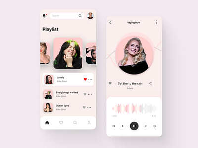 Music player app 🎶 app design ui ui design ux design visual design