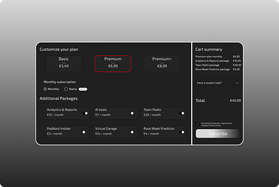 F1 Plan Calculator branding cars daily ui daily ui 004 design f1 fast cars formula 1 graphic design illustration logo typography ui ux vector