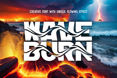 Wave Burn - Creative Font alphabet branding design font illustration lettering psychedelic type typeface typography