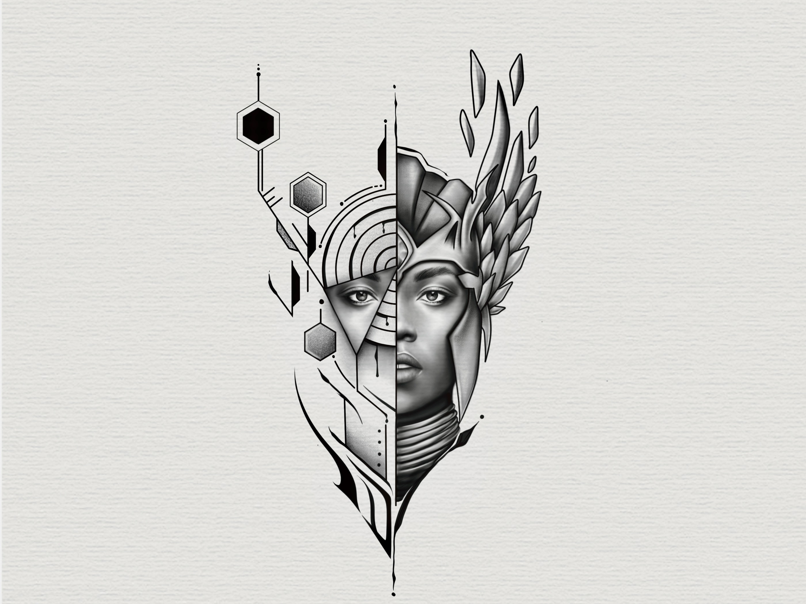 Example of Custom Tattoo Design Hand Drawn