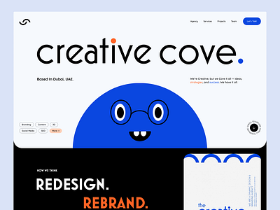 CreativeCove - Branding Agency Website Design. agency branding characters creativedesign designshowcase digitalagency figma graphic design homepage interactivedesign landingpagedesign moderndesign playfuldesign ui uiinspiration ux uxdesign visualdesign web webdesign