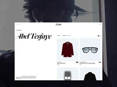 Éclat Catalog [Conceptual Exploration] catalog concept e commerce luxury brand minimalism music products store the weeknd ui design visualisation design web design ysl