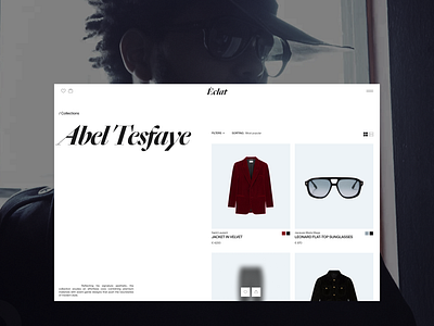 Éclat Catalog [Conceptual Exploration] catalog concept e commerce luxury brand minimalism music products store the weeknd ui design visualisation design web design ysl