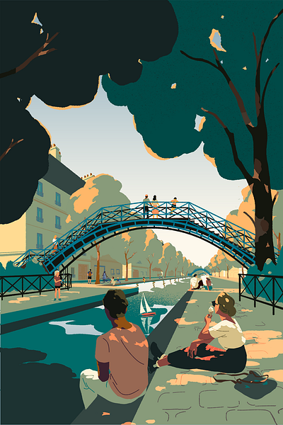 PARIS at INVENTAIRE by Johan Papin advertising book cover book cover illustration branding city city illustration illustration nature pairs travel illustration vector