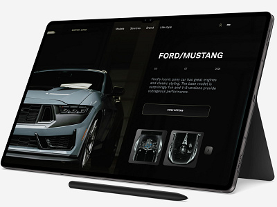 Ford Mustang Product Card UI car engine ford mustang product card ui user interface uxui uxui design vehicle web design