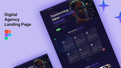 Digital Agency Landing Page design digital agency landing page graphic design illustration ui ui ux uiux user interface ux website