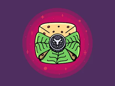 Galactic Lembas Wolf School Cooking Logo ava blog brad brand branding cook cooking engraving fantasy galactic illustration legend lembas light logo logotype space star witcher wolf