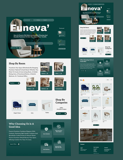 Landing page for a furniture website e commerce landing page ui ux website design