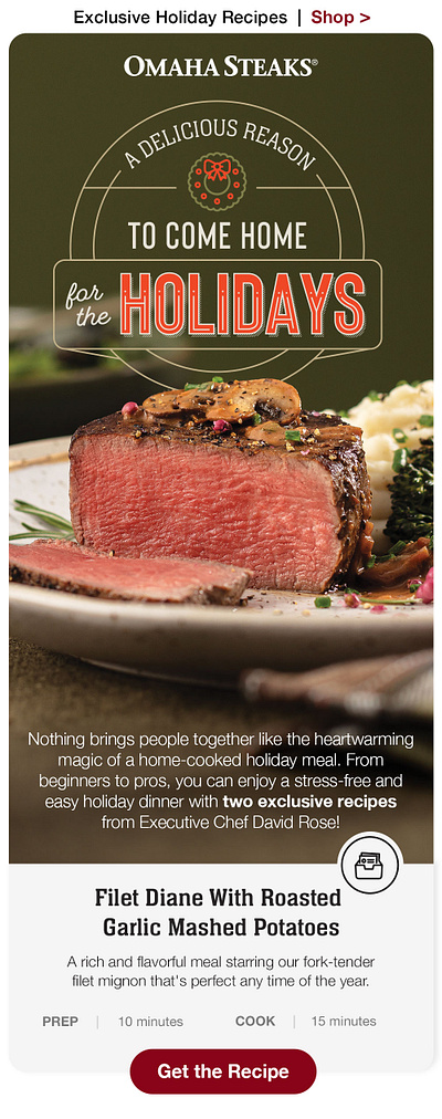 Omaha Steaks Holiday E-Mails branding design digital ecommerce marketing photoshop