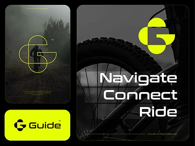 Guide - Logo And Branding concept app bicycle bike brand brand identity branding company profile design g graphic design guide letter g logo logo design minimalist mountain ride route sport sports