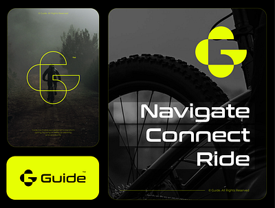 Guide - Logo And Branding concept app bicycle bike brand brand identity branding company profile design g graphic design guide letter g logo logo design minimalist mountain ride route sport sports