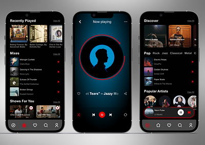 Music player - App Design app design figma music player ui uiux uiux design ux